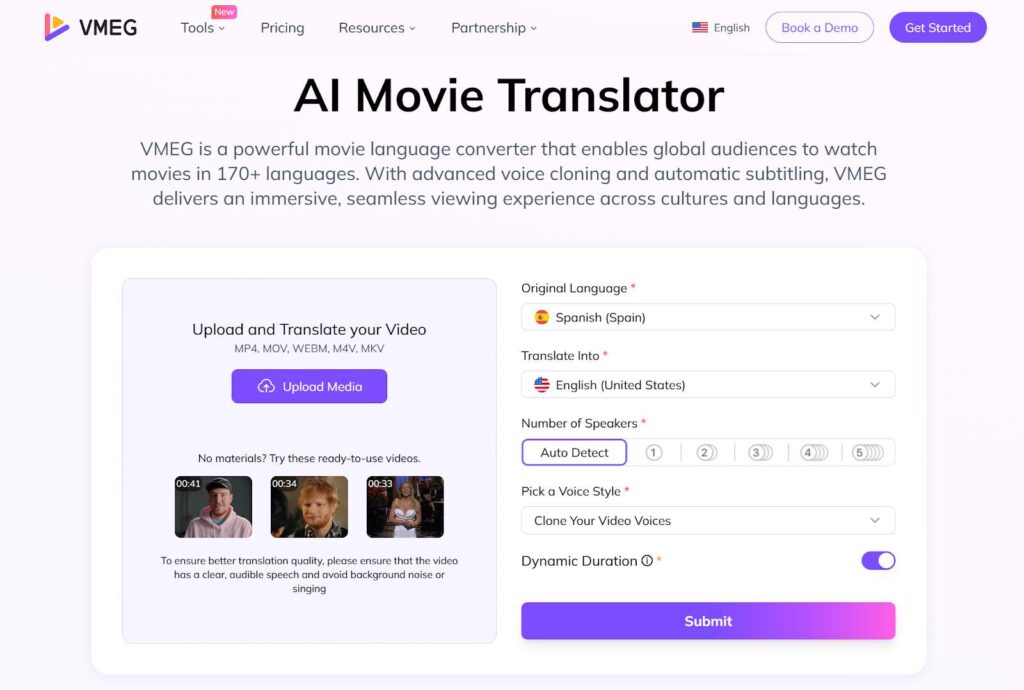 Choose Movie Translation Settings