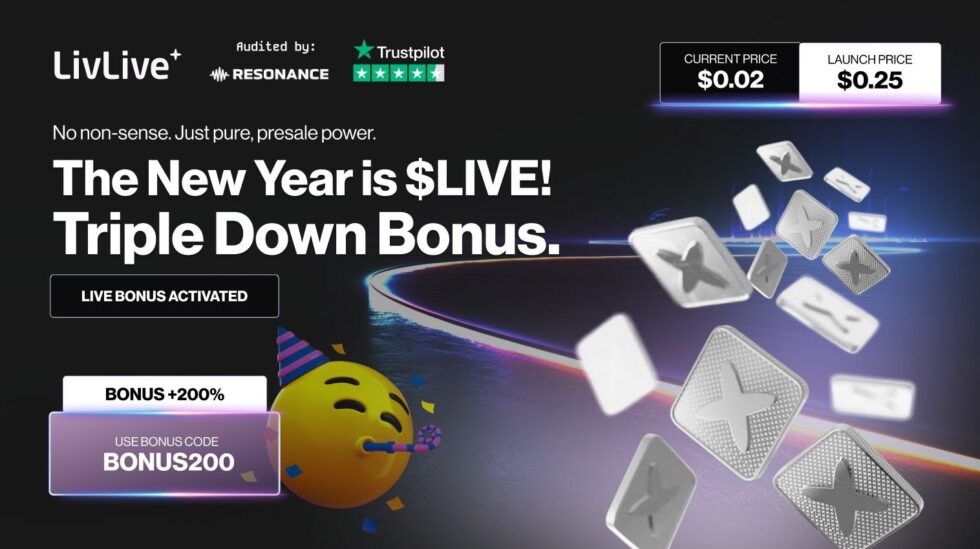 LivLive’s New Year Triple Down Bonus: Top Crypto for 2026 With 200% Extra Tokens