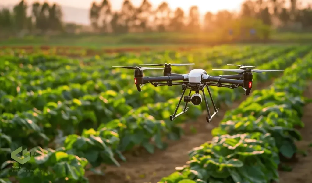 Drones monitoring crops - Image