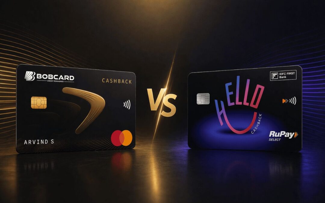 BOB Cashback Credit Card vs idfc first hello cashback credit card