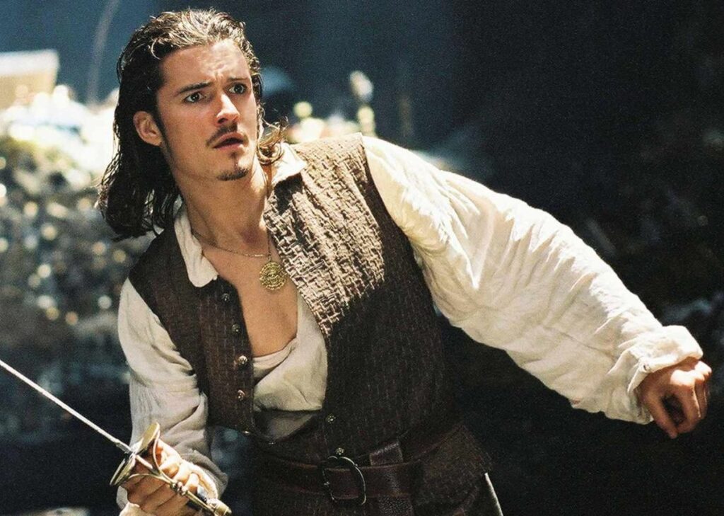 Orlando Bloom's expressive portrait, highlighting his diverse roles in films beyond his popular fantasy characters.